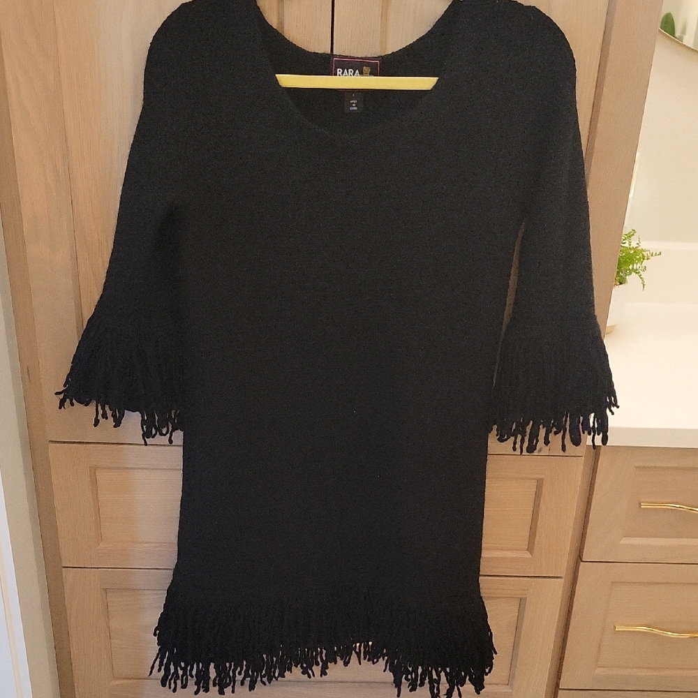 Black Fringed Dress